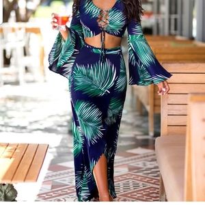 Palm skirt and crop top set